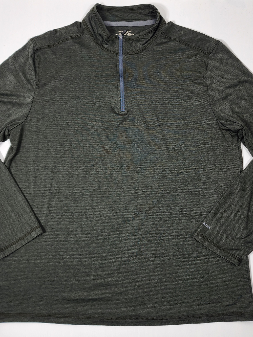 G.H. Bass & Co. Men's Dark Heather Green Quarter-Zip Pullover